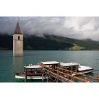 Turm im See mit Schiff Hubertus